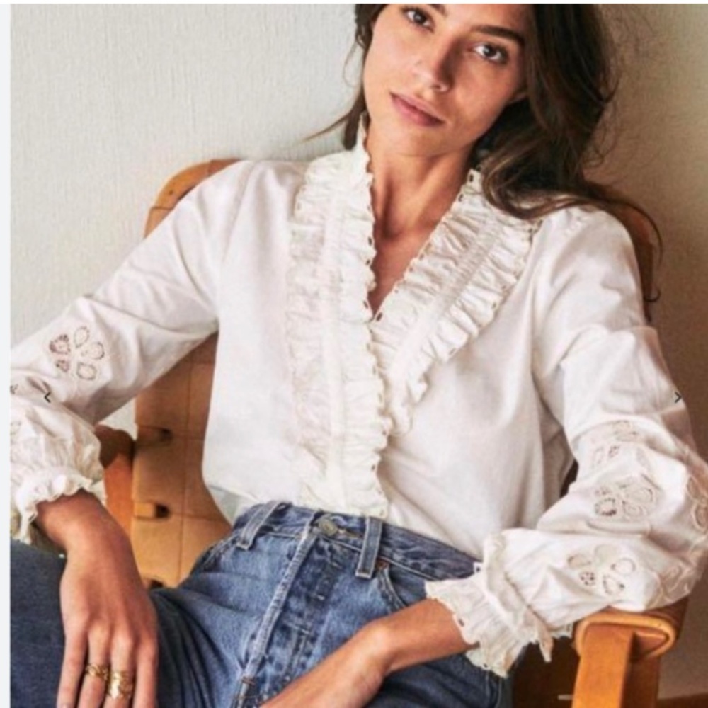 Sezane Kelly Blouse - Ecru - Size FR 36